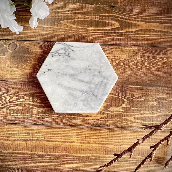 Hexagon Marble Coasters (4 Coasters) - Picture 3 of 3